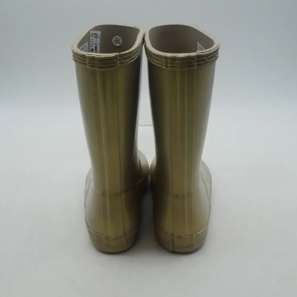 NEW Hunter Kids First Classic Rain Boots Nebula Gold Little Kid's US 12 UK 10